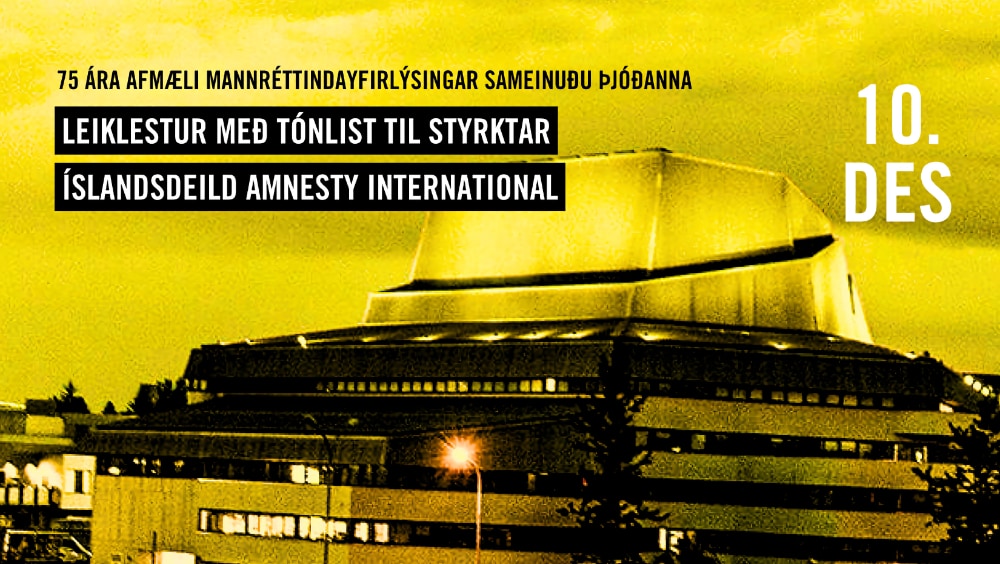 Styrktarsýning í Borgarleikhúsinu fyrir Íslandsdeild Amnesty International á Alþjóða degi mannréttinda